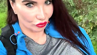 Redhead Sophie James Gets Her Tits Out in the Woods