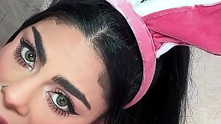 Naughty Bunny Sucks Cock and Swallows Cum POV