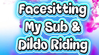 MILF PAWG Faces Its Her Sub While Riding a Strap on Dildo