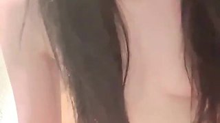 Beautiful Asian Shemale Teasing & Masturbating in Chair