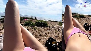 Public Beach Blowjob - Risky Fuck Fest! eighteen yr old