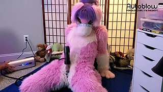 Pink Furry Vicky Tart goes WILD on VacuGlide