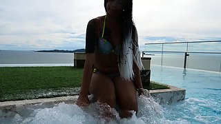 Big butt Thai GF AirBnb swim and fuck