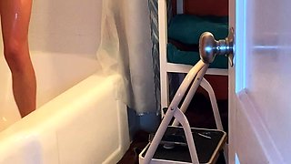 Hot brunette foot fetish play