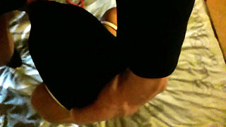 Bound and Blindfolded MILF Sucks Cock POV