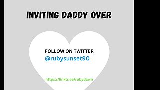 Home alone, pussy out, ass plugged, waiting for daddy's