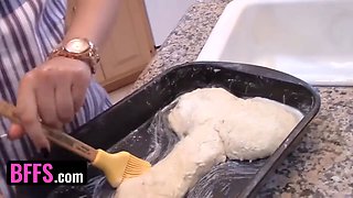 Bffs - the best valentines day bounty is 3 lubed up juicy vulvas obeyed straight in the kitchen