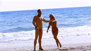 Sexy blonde babe fucked on beach