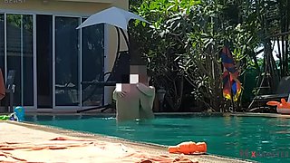 Nude Pool Party At Villa In Pattaya - Amateur Russian Couple