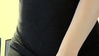 Cute amateur brunette naughty in solo jerking show on camera