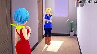 Android 18 and Bulma team up to fuck Gohan – DragonBall Zex Series