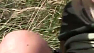 Blonde chick gets plowed outdoors