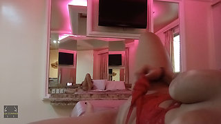 I touched my pussy, ass, and tits during a hot video call with my stepson. I had an orgasm when I put my finger in my ass.