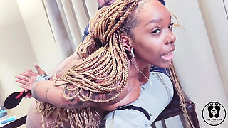 Spanking and Duct Tape Bondage Ebony Maid for Being Dirty