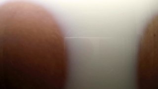 Busty curly brunette with big boobs fucks on couch