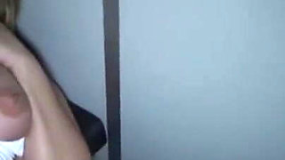 Fists and gapes pussy in adult theater