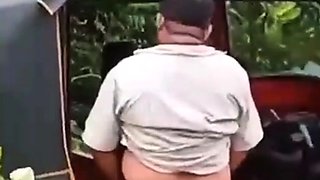 Mexican girl gets Creampie in golf cart