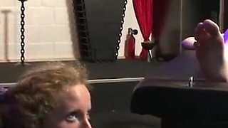 Humiliating chaining wax play