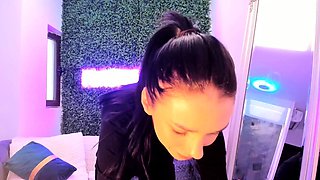 Small tit brunette teen fucks a big cock