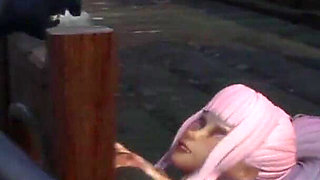 3D Anime Pink Haired Babe Fucked and Creampied by a Goblin Horde