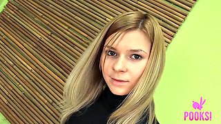 Blonde Elizabeth J Strips and Flaunts Big Tits