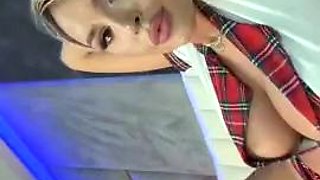 Big boob brunette masturbates on webcam