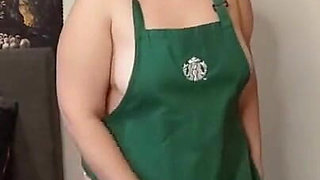 Starbucks apron striptease