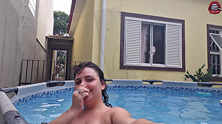 Your Slut Neighbor Showing Herself in the Pool