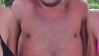 Blonde Babes Outdoor DP Threesome Fuck