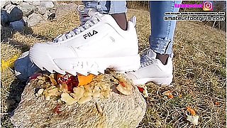 Part2 Fila Destrudor Shoeplay Nylon Feet And Crush Trample Trailer Sneaker Girl Feet