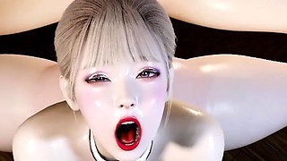 3D Huge Boobs Asian Dancer Naked Her Huge Ass Got Fucked by Big Dildo