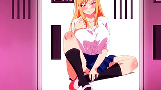 Anime college babe gets panties pulled by strict teacher