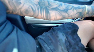 Horny Latina Cant Wait & Gives Him Roadhead Till He Cums