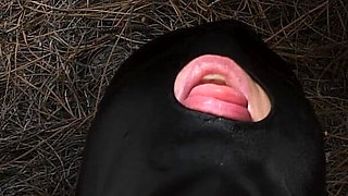 Tied up in the Woods to Be Throated, Whipped and Covered with Cum in Mouth and Face - Male Domination