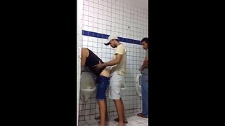 Public Restroom Hookup Caught on Webcam