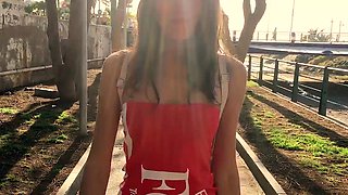 Two Cumshot with Public Flashes and Shower Sex -Amateur