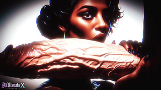 Interracial Fantasy: Ebony Beauties Worship Big White Cock - Ai Generated