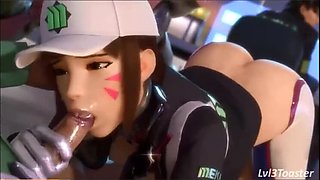 Hot 3D D.Va Shooting Star - Anime Game Porn SFM