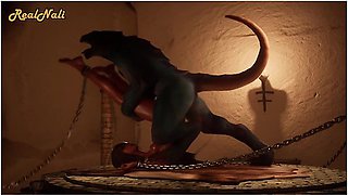 Car Toon - Horny Girl Is Dominated By A Lizardman Double Cock Monster 3d Porn Wild Life