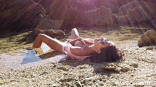 Cute Wife Fingering on Sea Beach