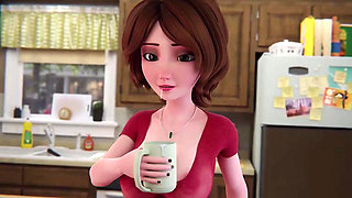 Cass's Morning Ritual: Coffee, Cereal, and Cock Under the Table