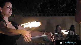 Lesbian Passion: Alexis Tae and Ana Foxxx's Sneaky Party Sex with Scissoring & 69