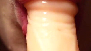 Blowjob on a Dildo Closeup