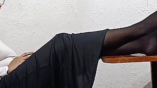 Tied with Plastic Tape Gagged with a Heel on the Face and Being Masturbated with a Toy