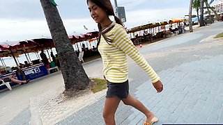 Tiny Thai teen takes a huge cock inside