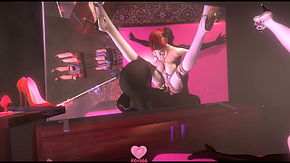 The model has sex with 2 black guys