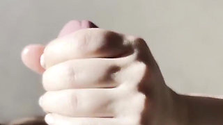 Sensual Cock Massage and Ball Licking - Provoked a Huge Cumshot! Handjob From the Beauty Julia