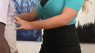 Sexy big tits teen Bridgette licked and banged by blacks