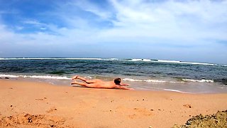 Blonde Babe's Naked Swim in the Ocean