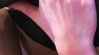 Blond Nylon Babe Shows Nylon Ass and Nylon Feet and Masturbate Her Pussy in Pantyhose
